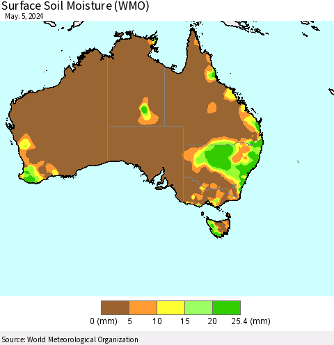 Australia Surface Soil Moisture (WMO) Thematic Map For 4/29/2024 - 5/5/2024