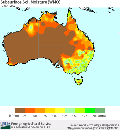 Australia Subsurface Soil Moisture (WMO) Thematic Map For 11/28/2022 - 12/4/2022
