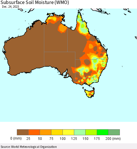Australia Subsurface Soil Moisture (WMO) Thematic Map For 12/18/2023 - 12/24/2023
