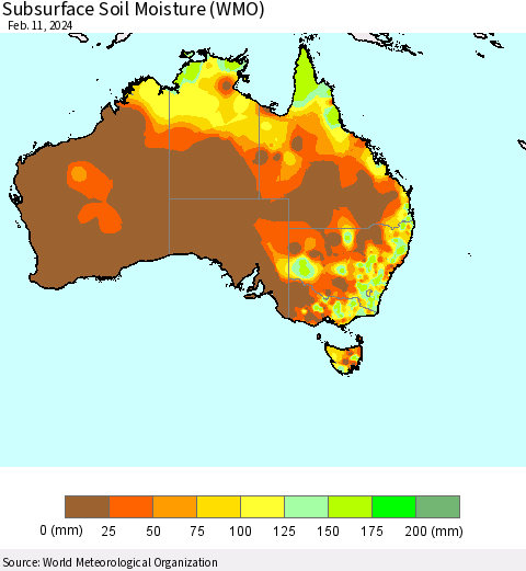 Australia Subsurface Soil Moisture (WMO) Thematic Map For 2/5/2024 - 2/11/2024
