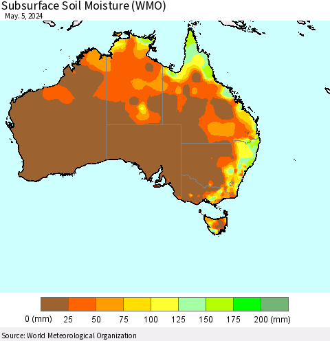 Australia Subsurface Soil Moisture (WMO) Thematic Map For 4/29/2024 - 5/5/2024