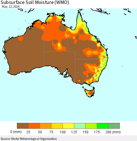 Australia Subsurface Soil Moisture (WMO) Thematic Map For 5/6/2024 - 5/12/2024