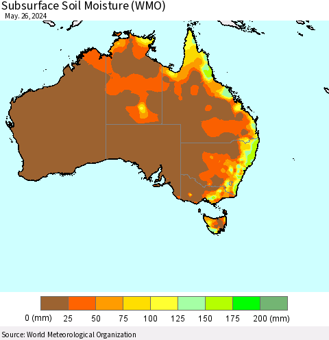 Australia Subsurface Soil Moisture (WMO) Thematic Map For 5/20/2024 - 5/26/2024