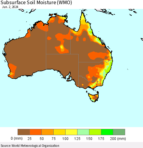 Australia Subsurface Soil Moisture (WMO) Thematic Map For 5/27/2024 - 6/2/2024