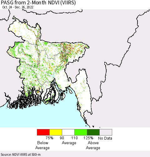 Bangladesh PASG from 2-Month NDVI (VIIRS) Thematic Map For 12/19/2022 - 12/26/2022