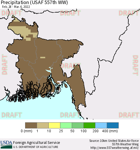 Bangladesh Precipitation (USAF 557th WW) Thematic Map For 2/28/2022 - 3/6/2022