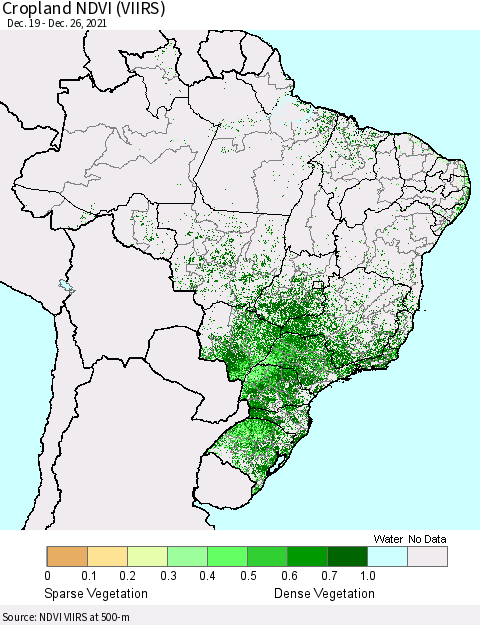 Brazil Cropland NDVI (VIIRS) Thematic Map For 12/19/2021 - 12/26/2021