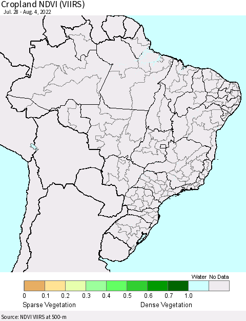 Brazil Cropland NDVI (VIIRS) Thematic Map For 7/28/2022 - 8/4/2022