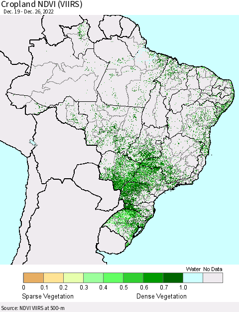 Brazil Cropland NDVI (VIIRS) Thematic Map For 12/19/2022 - 12/26/2022