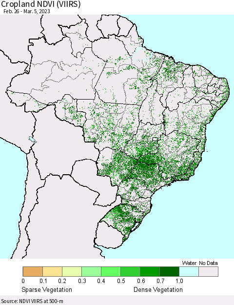 Brazil Cropland NDVI (VIIRS) Thematic Map For 2/26/2023 - 3/5/2023