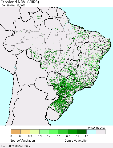 Brazil Cropland NDVI (VIIRS) Thematic Map For 12/19/2023 - 12/26/2023
