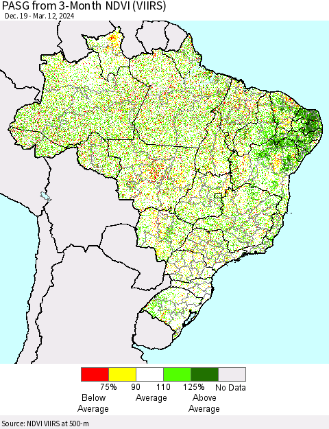 Brazil PASG from 3-Month NDVI (VIIRS) Thematic Map For 3/5/2024 - 3/12/2024