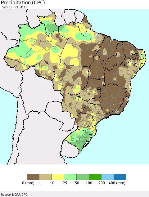 Brazil Precipitation (CPC) Thematic Map For 9/18/2023 - 9/24/2023