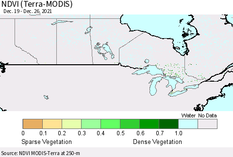 Canada NDVI (Terra-MODIS) Thematic Map For 12/19/2021 - 12/26/2021