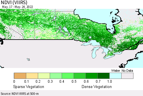 Canada NDVI (VIIRS) Thematic Map For 5/17/2022 - 5/24/2022