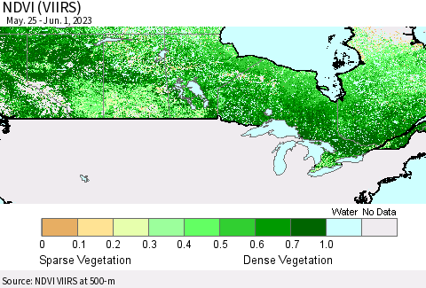 Canada NDVI (VIIRS) Thematic Map For 5/25/2023 - 6/1/2023