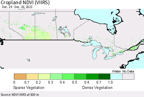 Canada Cropland NDVI (VIIRS) Thematic Map For 12/19/2023 - 12/26/2023