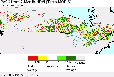 Canada PASG from 2-Month NDVI (Terra-MODIS) Thematic Map For 12/19/2022 - 12/26/2022