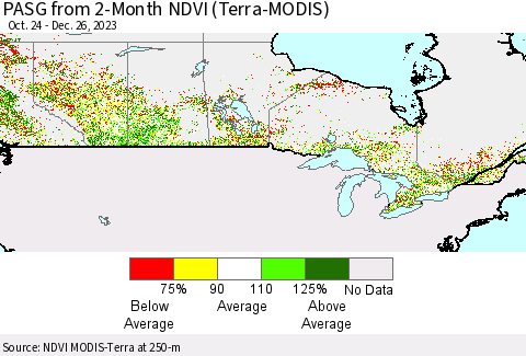 Canada PASG from 2-Month NDVI (Terra-MODIS) Thematic Map For 12/19/2023 - 12/26/2023
