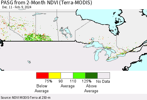 Canada PASG from 2-Month NDVI (Terra-MODIS) Thematic Map For 2/2/2024 - 2/9/2024