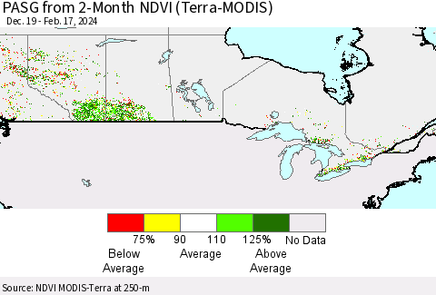 Canada PASG from 2-Month NDVI (Terra-MODIS) Thematic Map For 2/10/2024 - 2/17/2024