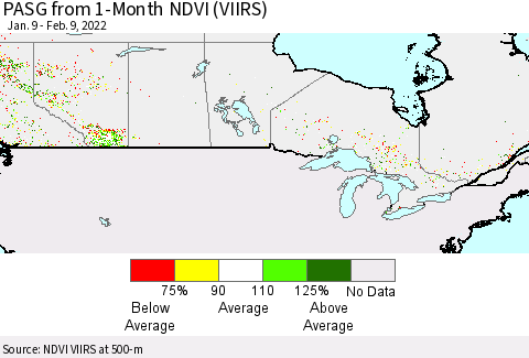 Canada PASG from 1-Month NDVI (VIIRS) Thematic Map For 2/2/2022 - 2/9/2022