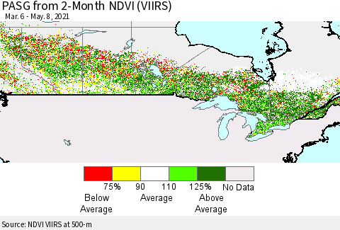 Canada PASG from 2-Month NDVI (VIIRS) Thematic Map For 5/1/2021 - 5/8/2021