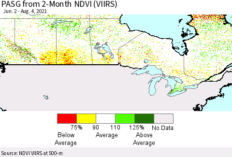 Canada PASG from 2-Month NDVI (VIIRS) Thematic Map For 7/28/2021 - 8/4/2021