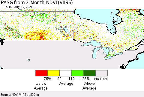 Canada PASG from 2-Month NDVI (VIIRS) Thematic Map For 8/5/2021 - 8/12/2021