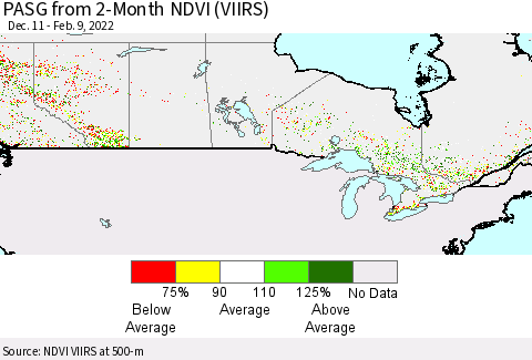 Canada PASG from 2-Month NDVI (VIIRS) Thematic Map For 2/2/2022 - 2/9/2022