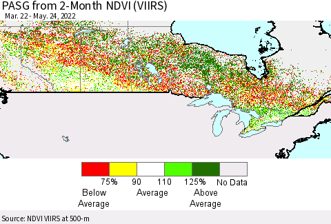 Canada PASG from 2-Month NDVI (VIIRS) Thematic Map For 5/17/2022 - 5/24/2022
