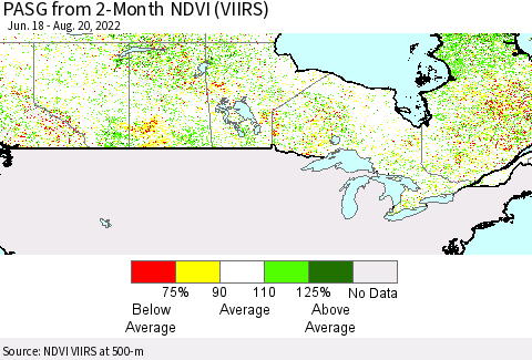 Canada PASG from 2-Month NDVI (VIIRS) Thematic Map For 8/13/2022 - 8/20/2022