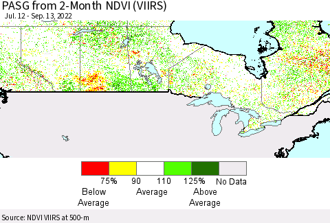 Canada PASG from 2-Month NDVI (VIIRS) Thematic Map For 9/6/2022 - 9/13/2022