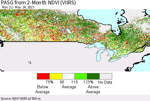 Canada PASG from 2-Month NDVI (VIIRS) Thematic Map For 5/17/2023 - 5/24/2023
