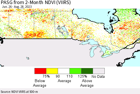 Canada PASG from 2-Month NDVI (VIIRS) Thematic Map For 8/21/2023 - 8/28/2023