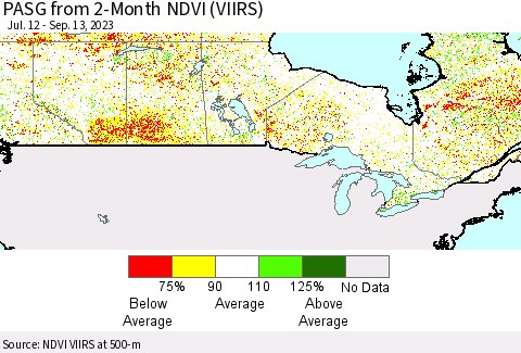 Canada PASG from 2-Month NDVI (VIIRS) Thematic Map For 9/6/2023 - 9/13/2023