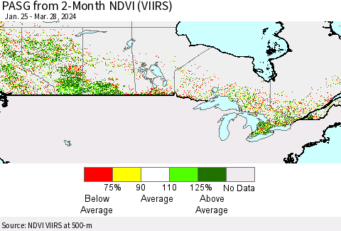 Canada PASG from 2-Month NDVI (VIIRS) Thematic Map For 3/21/2024 - 3/28/2024