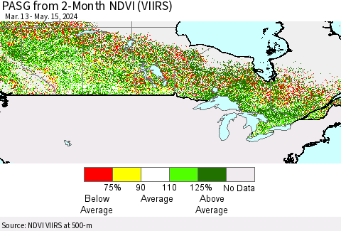 Canada PASG from 2-Month NDVI (VIIRS) Thematic Map For 5/8/2024 - 5/15/2024