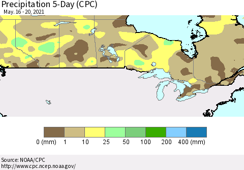 Canada Precipitation 5-Day (CPC) Thematic Map For 5/16/2021 - 5/20/2021