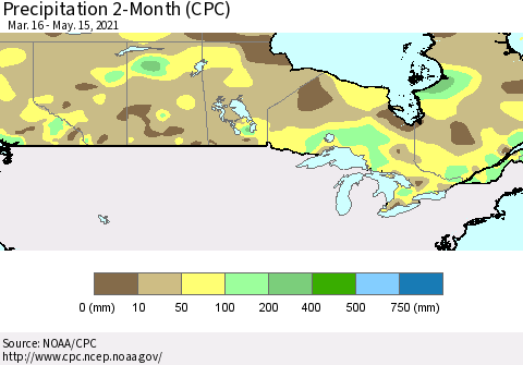 Canada Precipitation 2-Month (CPC) Thematic Map For 3/16/2021 - 5/15/2021