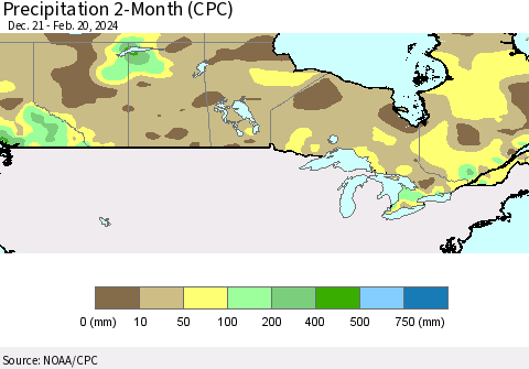 Canada Precipitation 2-Month (CPC) Thematic Map For 12/21/2023 - 2/20/2024