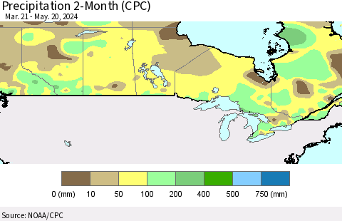 Canada Precipitation 2-Month (CPC) Thematic Map For 3/21/2024 - 5/20/2024