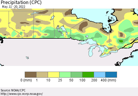 Canada Precipitation (CPC) Thematic Map For 5/11/2022 - 5/20/2022
