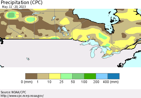 Canada Precipitation (CPC) Thematic Map For 5/11/2023 - 5/20/2023