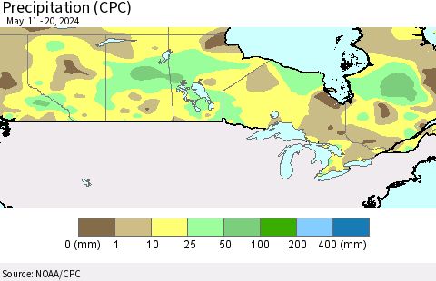 Canada Precipitation (CPC) Thematic Map For 5/11/2024 - 5/20/2024