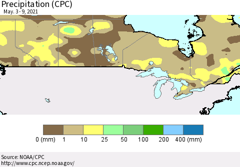 Canada Precipitation (CPC) Thematic Map For 5/3/2021 - 5/9/2021