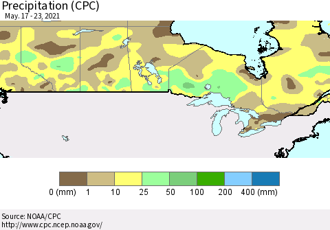 Canada Precipitation (CPC) Thematic Map For 5/17/2021 - 5/23/2021