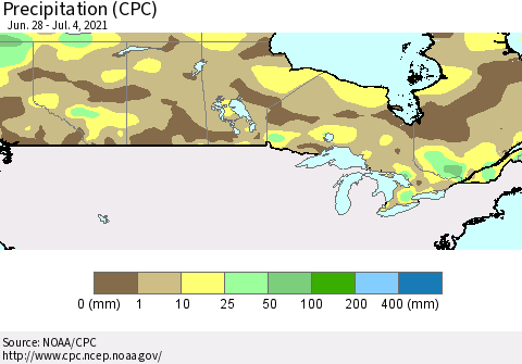 Canada Precipitation (CPC) Thematic Map For 6/28/2021 - 7/4/2021