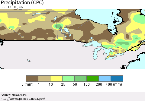Canada Precipitation (CPC) Thematic Map For 7/12/2021 - 7/18/2021