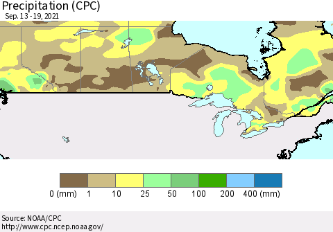 Canada Precipitation (CPC) Thematic Map For 9/13/2021 - 9/19/2021